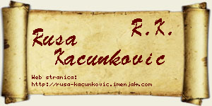 Rusa Kačunković vizit kartica